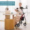 ELENKER Upright Walker, Stand Up Rollator Walker with Padded Seat