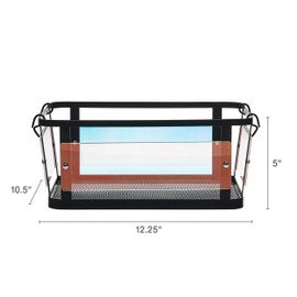 Gourmet Basics by Mikasa Ava Metal Iridescent Office Cosmetic College Stacking Basket Bin, 12.25 Inch, Black