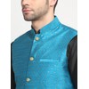 KRAFT INDIA - chamarra Nehru de seda con lunares, Azul,