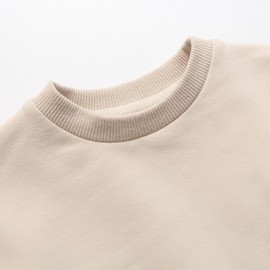 Bafeicao Baby Boy Girl Sweatshirt Romper Organic Cotton Solid Color Long Sleeve Bubble Romper Oversized Warm Fall Winter,Apricot,3-6M