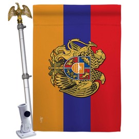 Armenian House Flag - Eagle Set Regional Nationality Nation International World Country Particular Area - Decoration Banner Small Garden Yard Gift Armenia Made in USA 28 X 40