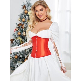 Alivila.Y Fashion Womens Plus Size Vintage Underbust Waist Training Corset 2686A-Red-3XL