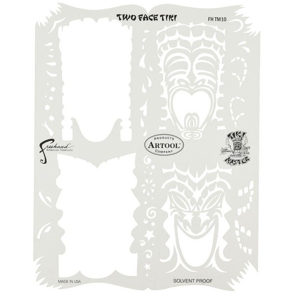 Artool Freehand Airbrush Templates, Tikki Master - Two Faced Tiki