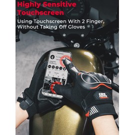 KEMIMOTO Motorcycle Gloves for Men, Touchscreen Cycling Gloves for Outdoor Sports On-Road Off-Road Mountain Motorcycle Motorcross Motorbike Dirt Bike Bicycle Racing ATV UTV