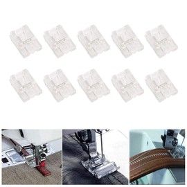 Fdit 10Pcs Cremallera Invisible Pie Cremallera Prensatelas Plástico Tucker Presser Accesorio de máquina de Coser multifunción