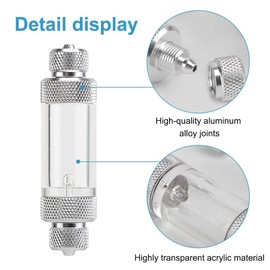 DONGKER CO2 Bubble Counter,Aluminium Alloy Single/Double Head Aquarium CO2 Check Valve for Fish Tank Aquarium