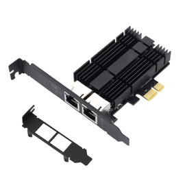 Tarjeta de red de 2,5 GB, adaptador de red Ethernet PCIe de doble puerto a 2,5 Gigabit RJ45 LAN Tarjeta WiFi NIC compatible con Intel I226 de 2500 Mbps para Windows/Linux/Mac OS para estación de