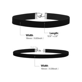 PMELCXD Choker Necklace for Women,Ladies Necklace Necklace Black Leather Necklace Set Stretch Necklace 2 Piece Necklaces Black Ribbon Necklace Ladies Girls, Novelty Jewelry