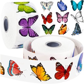 SYOZPXY 1600 Pieces Butterfly Stickers Roll, Butterfly Stickers for Children, Waterproof and Sunproof 3D Roll Stickers for Parties, Walls, Scrapbooks, Envelopes, Birthday and Greeting Cards