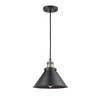 Innovations 201C-BAB-M10-BK 1 Light Mini Pendant, Black Antique Brass