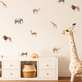 18 calcomanías de pared con diseño de animales, para decoración de pared, para sala de estar, cuarto de bebé, dormitorio, decoración de pared