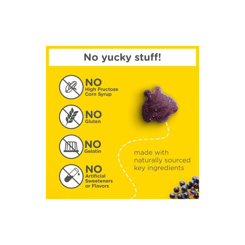 Zarbee Naturals Mighty Bee Gomitas Infantiles Saúco Vitamina Zinc Sabor