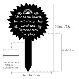 CREATCABIN Sun Shape Memorial Stakes Grave Printing Remembrance Plaque Acrylic Waterproof Memorial Garden Stake for Outdoors Yard Grave Decoration Memorial Gifts 10 x 6inch