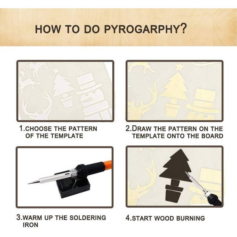 Wood Burning Kit, 110 pcs Pyrography Pen Set with Adjustable