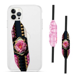 Switchbands Reversible Phone Grip Strap | Comfortable Cell Phone Finger Holder & Phone Loop for Secure Handling | Phone Hand Straps for Phone Cases | Wireless Charging Compatible - Glitter Blossom