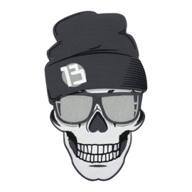 Finally Home Large Skull with Hat Back Patch for Ironing | Motorcycle Cowl Patches, Biker Iron-On Patch, Skull Back Patch, Patch for Men