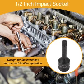 X AUTOHAUX 1 Pc 6 Point Universal Impact Socket for Car Motorcycle Dirtbike Repair Hardware Tool CR-MO Black 78mm/3.07" 10mm 1/2 Inch Drive