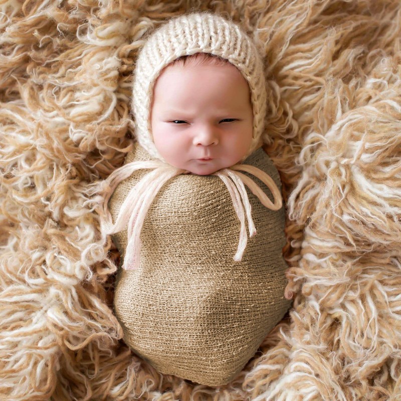 ROSENICE Newborn Baby Stretch Wrap (Beige)