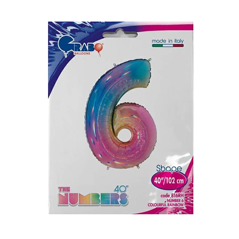 Grabo 690GHS-P Superloon Glitter Holographic Gift Set, Length 40", Silver,