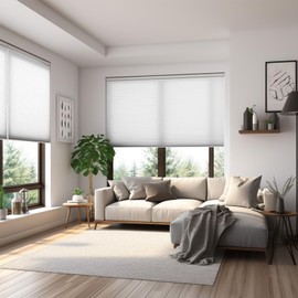 Changshade Cordless Cellular Shades, Light Filtering Honeycomb Shades for Windows, Pull Down Pleated Blinds, Easy to Install for Indoor Windows and French Doors,38" W x 72" H, Grey