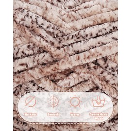 Aeelike Pack of 2 Chenille Yarn, Chenille Yarn for Crocheting Knitting Blanket, 87 Yard (80 m) / Ball Soft, Super Bulky Yarn, Fluffy Velvet Yarn for Beginners and Knitters, DIY Crafts, Panther Pink