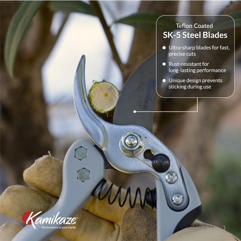 Kamikaze Pruning Shears, Professional Heavy Duty Handheld Clippers with Japanese