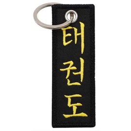 Taekwondo Tae Kwon Do Taekwon Korean Characters Martial Art Korea Combat Sport Punching Kicking Striking Kung Fu Kata Jujitsu Keychain Key Tag Chain Fob Ring