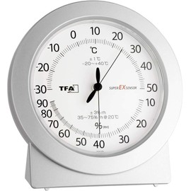 TFA Dostmann 45.202 Analoges Präzisions-Thermo-Hygrometer, zur Kontrolle von Temperatur und Luftfeuchtigkeit, ideal auch für Profi-Einsatz, L 112 x B 40 x H 120 mm