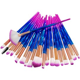 Unicorn Make Up Brush Set with Blending Brush Eyebrow Brush Eye Shadow Brush Blusher Brush Concealer Brush Lip Brush 20 Items