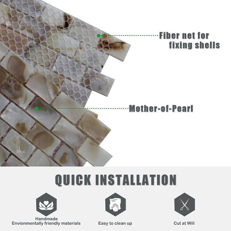 MOP Mother of Pearl Shell Mini Brick Mosaic Tile for