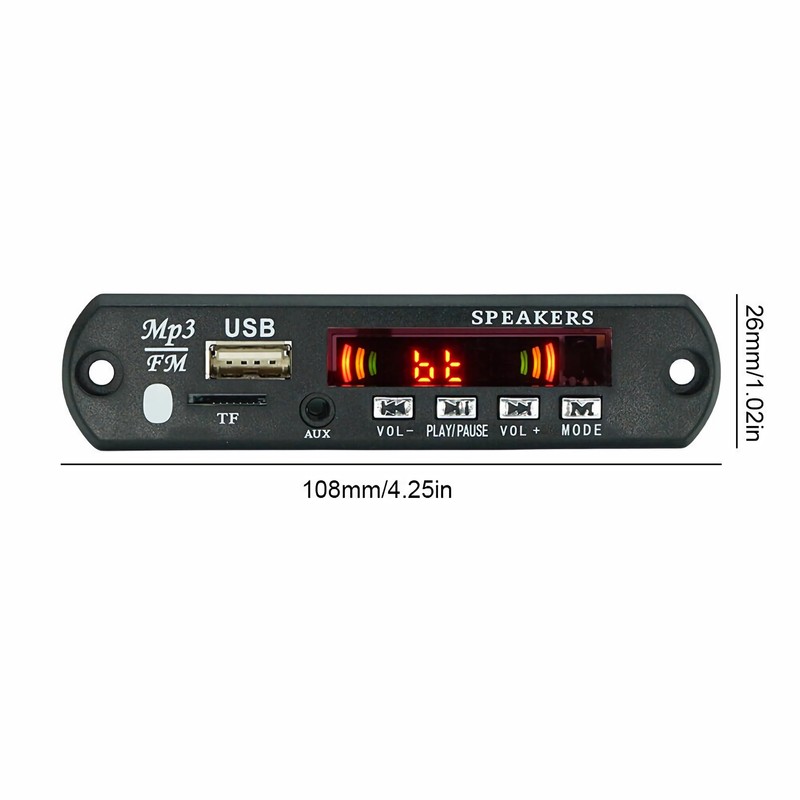 N13CS 12V Bluetooth 5.0 MP3 WMA Audio Receiver Module with