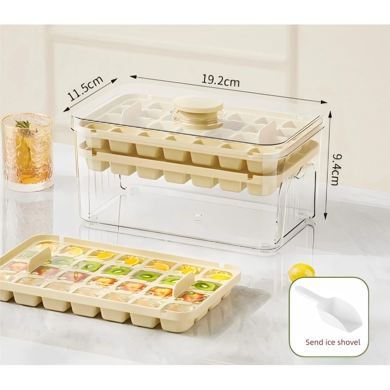 Ice Tray、Ice Cube Tray, Square Ice with Airtight Lid (56