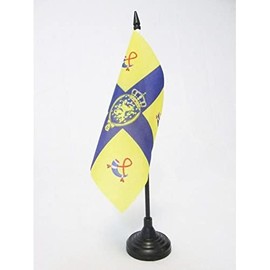 Royal Standard of the Netherlands Table Flag 5'' x 5'' - Netherland kingdom Desk Flag 15 x 15 cm - Black plastic stick and base - AZ FLAG