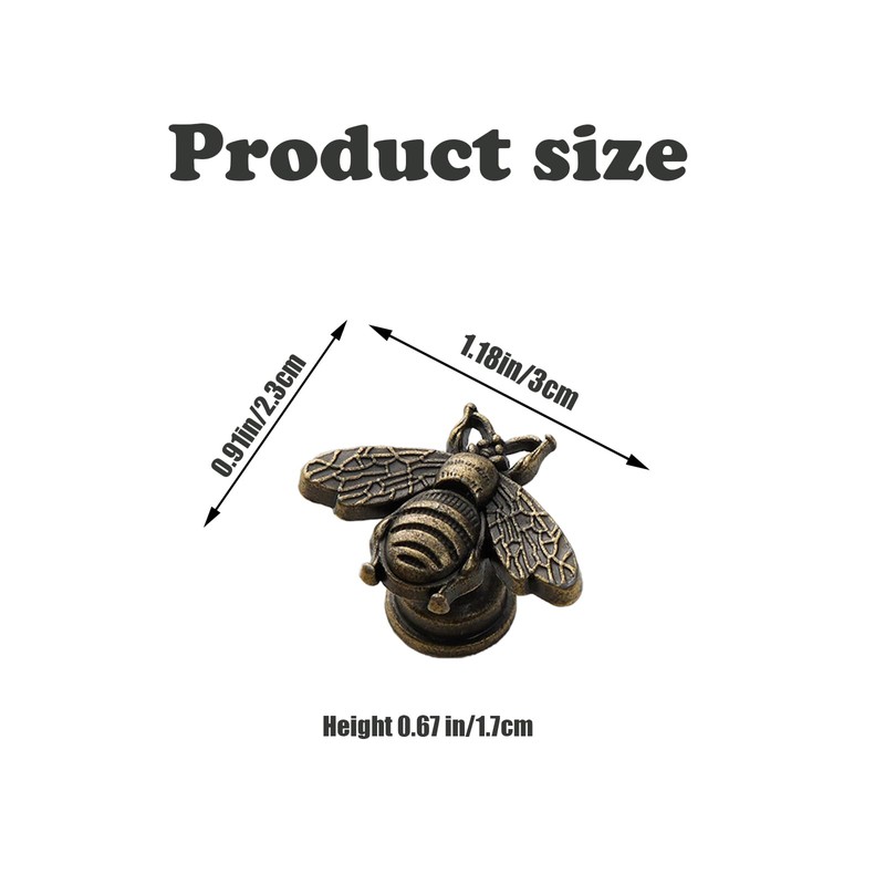 XFJYMXDM 10 PCS Brass Bee Knobs Gold Bee Shape Hardware