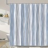 Moonslim Blue Grey Ombre Shower Curtain, Modern Wavy Abstract Striped