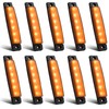 Biqing 10pcs 24V Side Marker Lights Amber,6SMD Trailer Truck Lorry