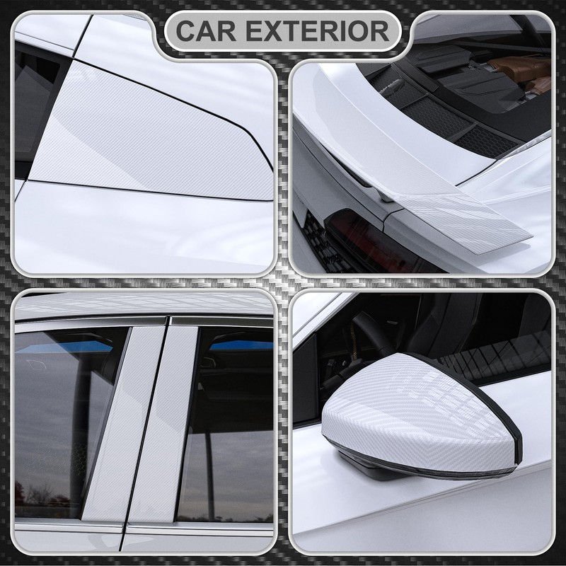 Lypumso 6D Carbon Fiber Vinyl Wrap Roll, Glossy Car Wrap