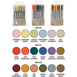 Ranger Tim Holtz 18 Distress Crayons Bundle: Sets 8, 9, 10