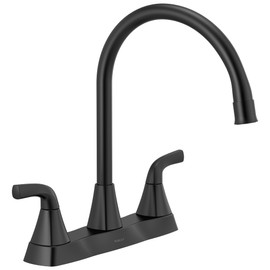 Peerless Parkwood Black Kitchen Faucet, 2-Handle, Matte Black, 360 Swivel, ADA Compliant