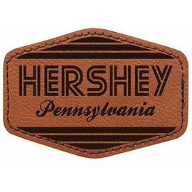 Hershey Pennsylvania City Retro Souvenir 2x3 Hexagonal Iron-on Leatherette Patch with Adhesive Single