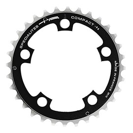 Spécialités TA Unisex's Compact 94pcd 5 Arm 9 Speed Chainring, Black, Middle 38T