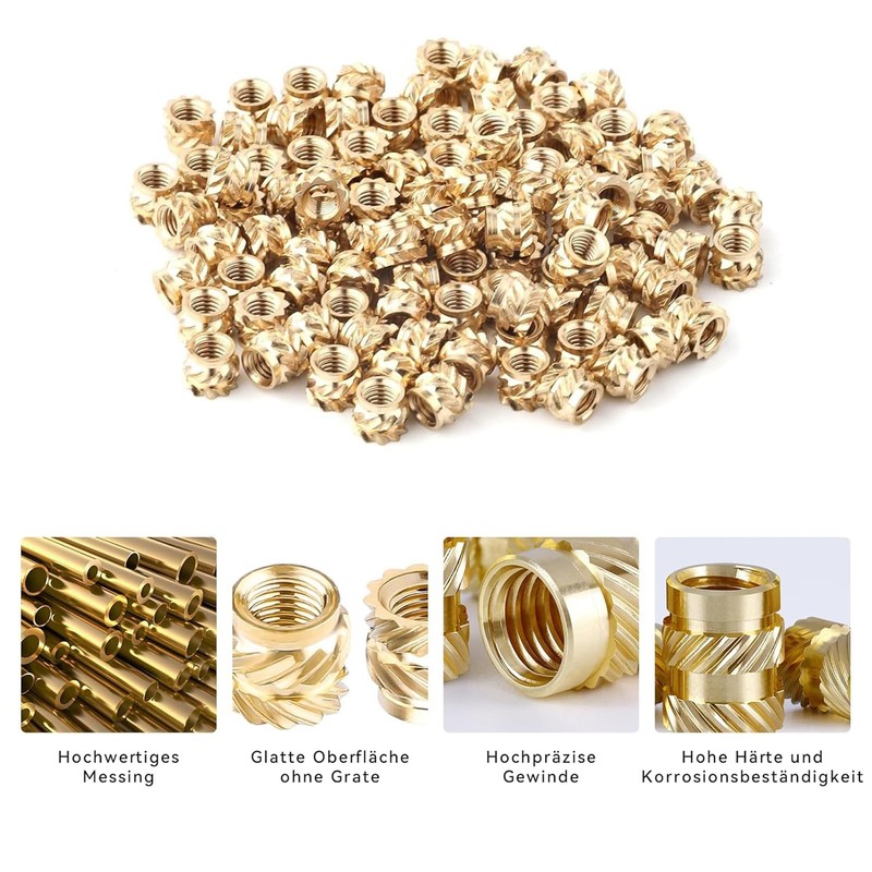 Pack of 402 Brass Threaded Inserts, M2 M2.5 M3 M4