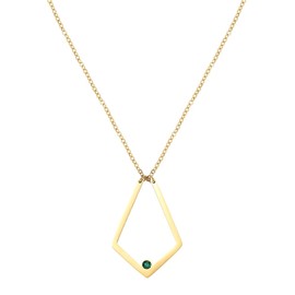 RAMUS KATEN Dainty 14K Gold Plated Ring Holder Necklace Ring Keeper Pendant Necklace With Birthstone for Women Jewelry May