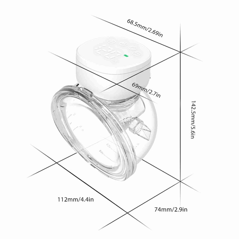 2pcs Wearable Hands Free Electric Breast Pump Silent Invisible Breast