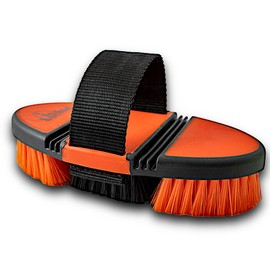 Lucfor Horse Brush Flexible Groom Horse Brush Orange | The Cleaning Tool for Horses in the Grooming Box as Accessory with Soft Bristles | Horse Brush for Children and Horse Lovers