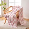 YIRUIO Throw Blanket Checkered Chessboard Fluffy Fuzzy Warmer Comfort Reversible