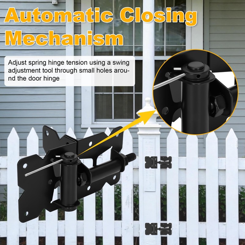 Stainless Steel Self Closing Gate Hinge and Latch, Heavy Duty