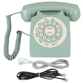 Antique European Vintag Landline Telephone Green High Definition Call Large Clear Button