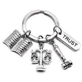 Lawyer Keychain, Lawyer Attorney Keychain, Scales of Justice, Justice Gavel, Law Book Charm Keychain, Justice Keychain, Law Student Gift, Lawyer Gift, Gavel and Scales of Justice Key Ring