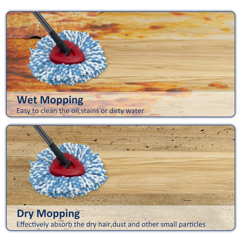 3 Pack Spin Mop Replace Head Compatible with Rinseclean 2